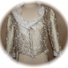 veste damassée or et blanc